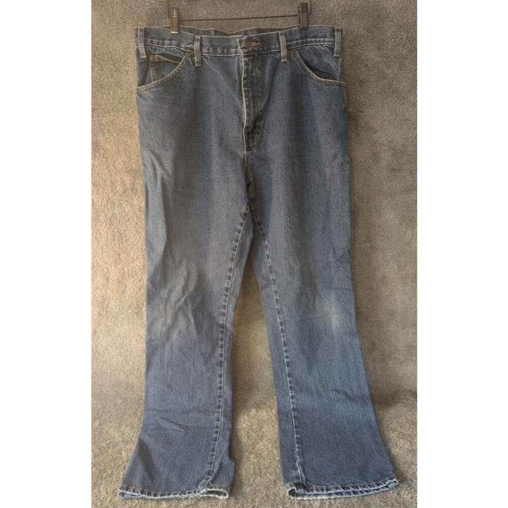 Dickies Jeans Mens Size 36 X 34 Blue Denim Pants Boot Leg High Rise